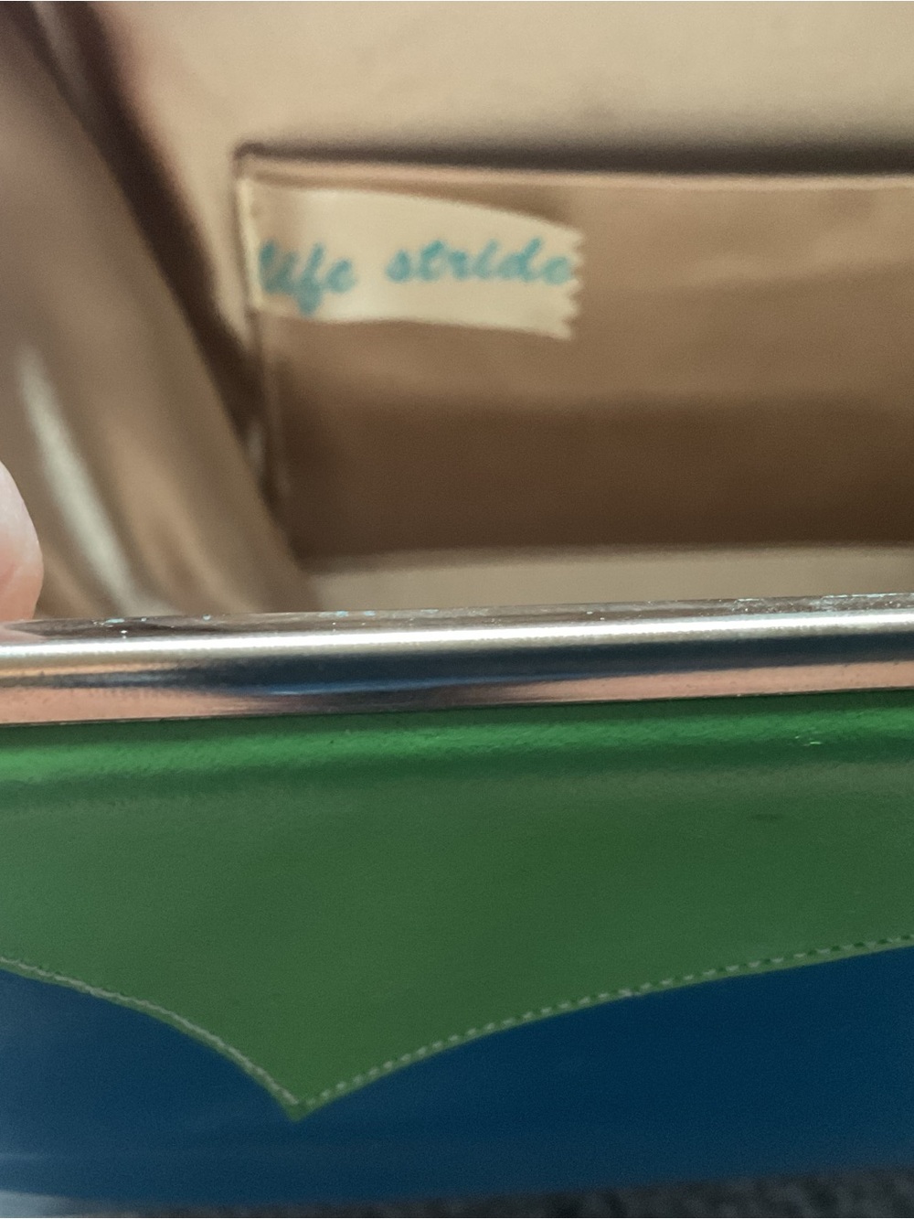 Vintage blue and green leather purse Life Stride Brand - Picture 6 of 9